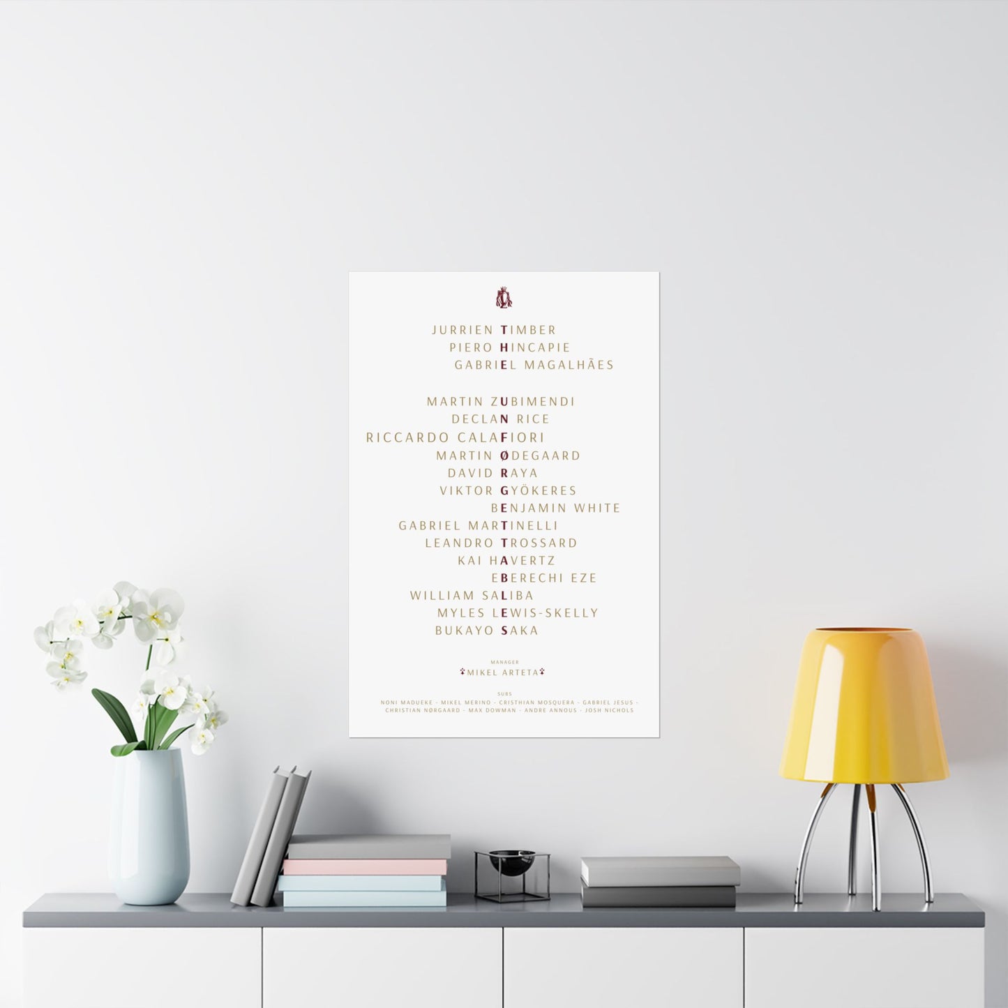 The Unforgettables | Arsenal Squad Poster (White)