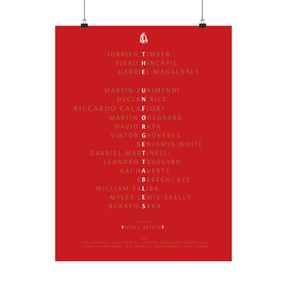 The Unforgettables | Arsenal Squad Poster (Red)