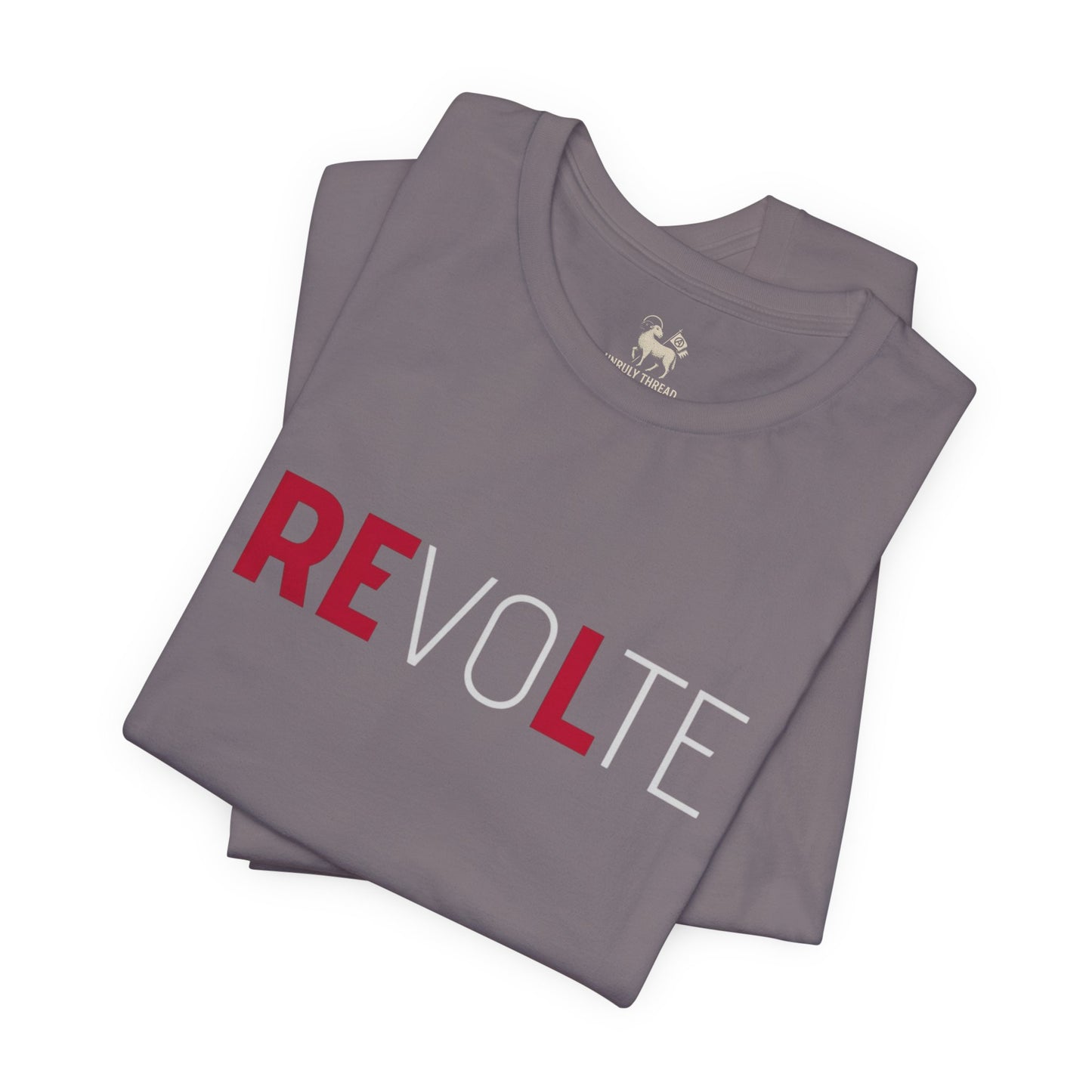 VOTE → REVOLT Truth Demand tee by Unruly Thread — the case-file verdict shirt, REVOLT chest print.