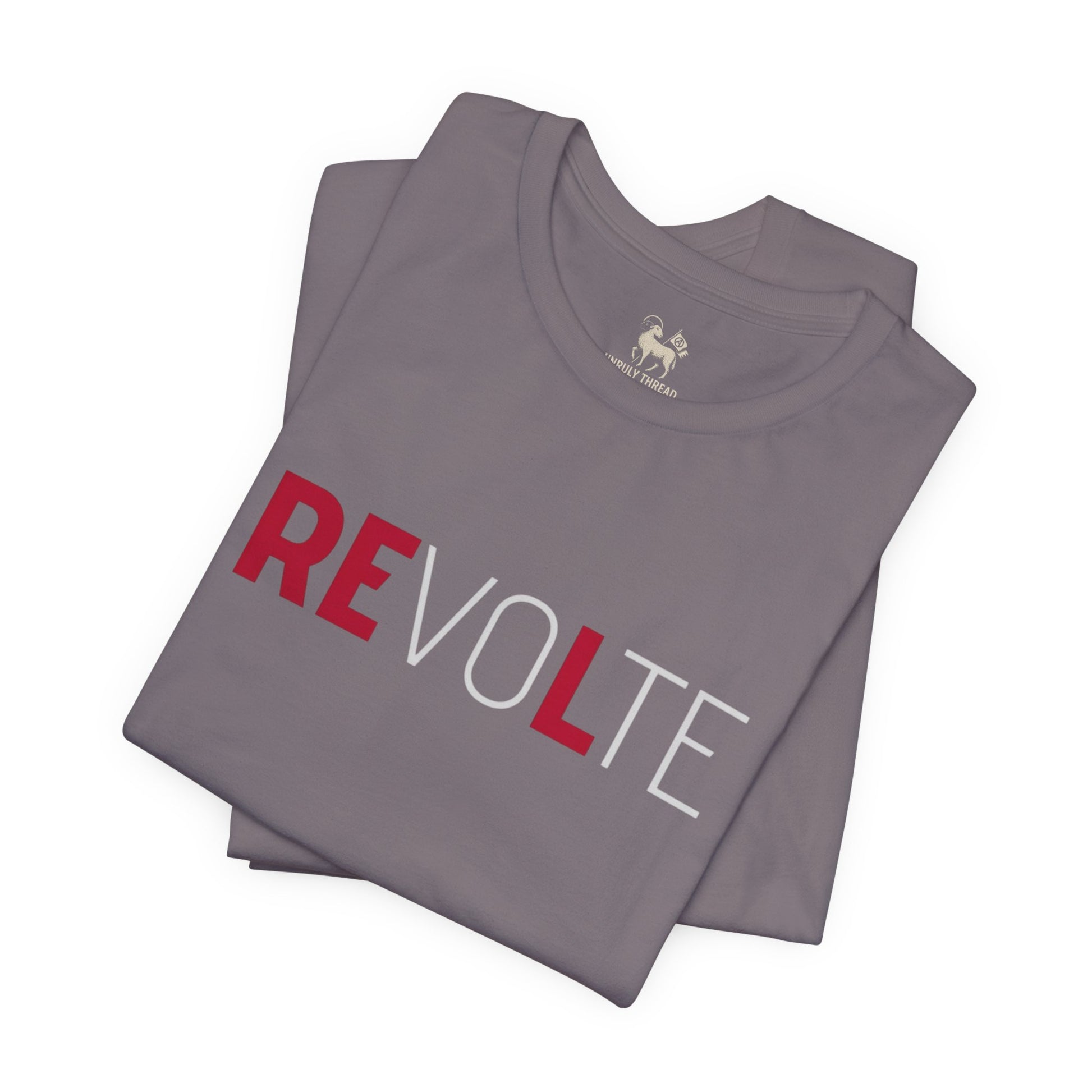 VOTE → REVOLT Truth Demand tee by Unruly Thread — the case-file verdict shirt, REVOLT chest print.