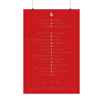 The Unforgettables | Arsenal Squad Poster (Red)