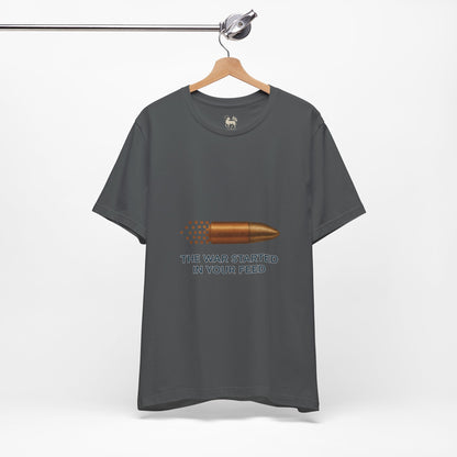 It Started In Your Feed  | Unisex Jersey Short Sleeve T-Shirt, Thought-Provoking Apparel