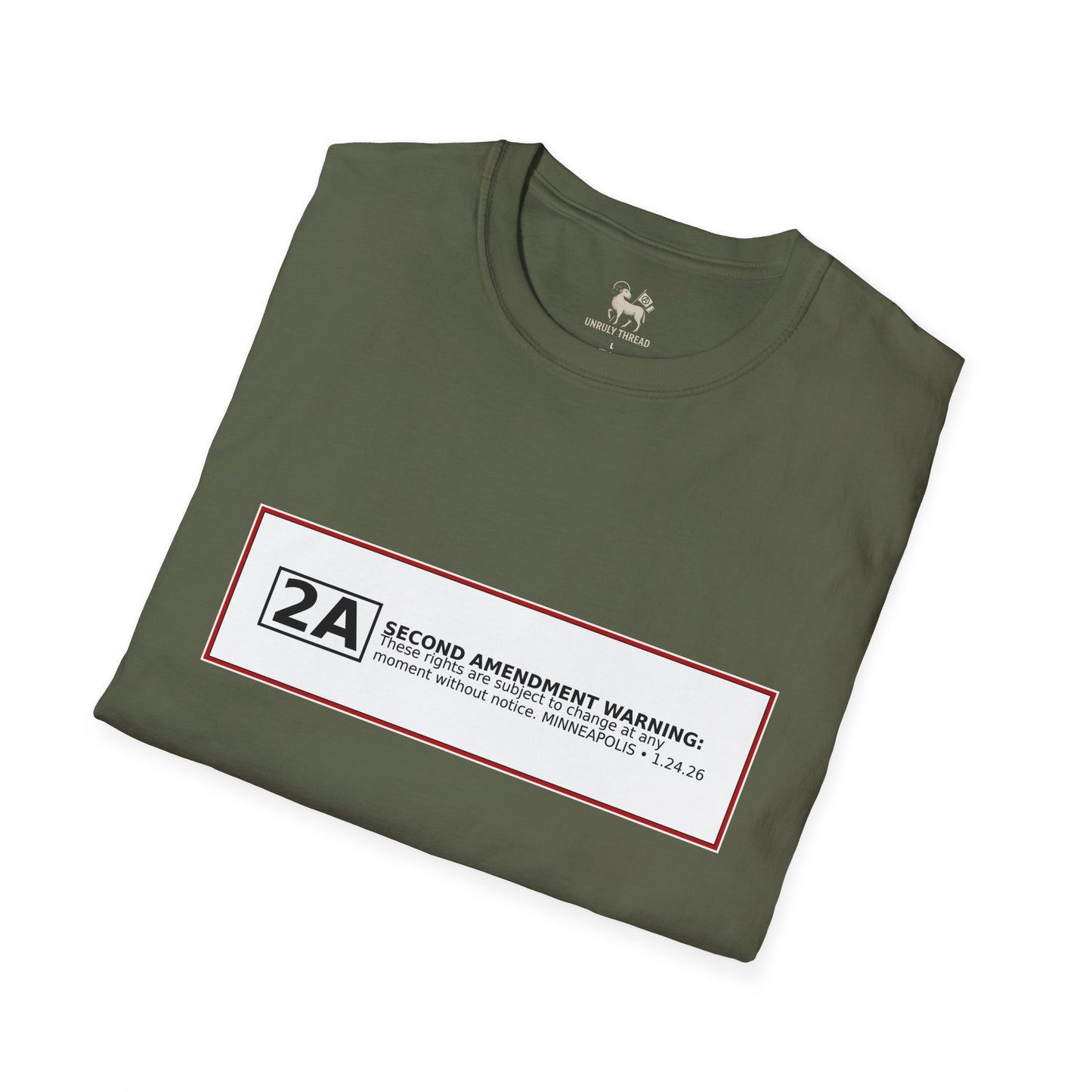 2A* | Second Amendment Warning Label | Minneapolis 1.24.26 | Constitutional Rights Tee