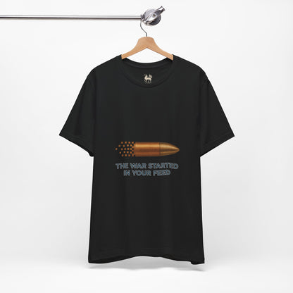 It Started In Your Feed  | Unisex Jersey Short Sleeve T-Shirt, Thought-Provoking Apparel