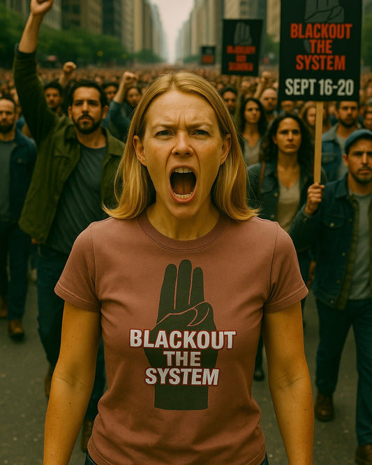 Blackout The System activist tee Unruly Thread protest streetwear