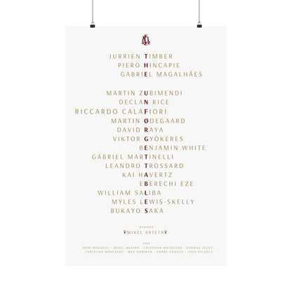 The Unforgettables | Arsenal Squad Poster (White)