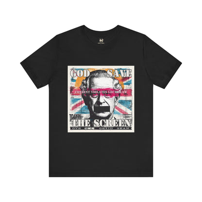 God Save The Screen – Protest Tee (UK Online Safety Act Edition) | Unisex Jersey Short Sleeve T-Shirt, Thought-Provoking Apparel