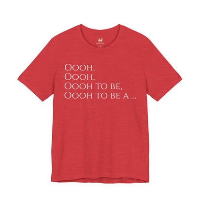 Back view of the Ooh to Be a Gooner tee — Arsenal cannon above the word Gooner, kit-name-style layout, by Unruly Thread.