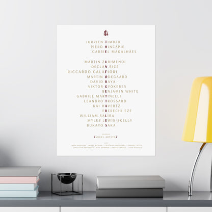 The Unforgettables | Arsenal Squad Poster (White)