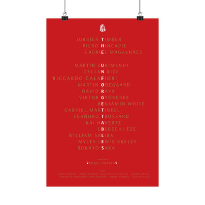 The Unforgettables | Arsenal Squad Poster (Red)