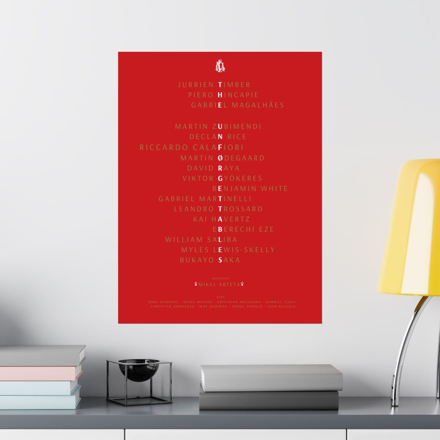 The Unforgettables | Arsenal Squad Poster (Red)